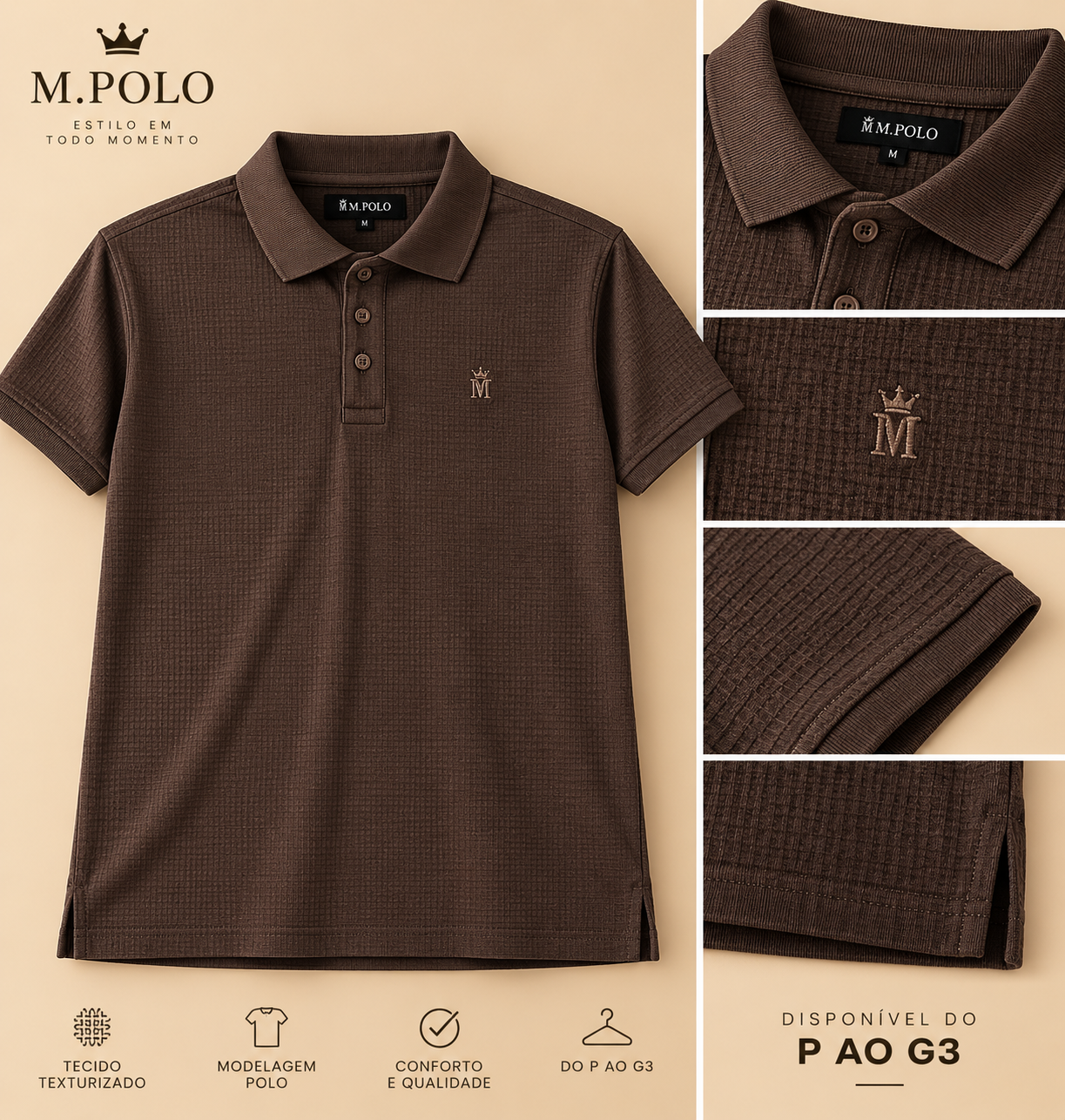 M.Polo – Camisa Polo Masculina — foto ilustrativa