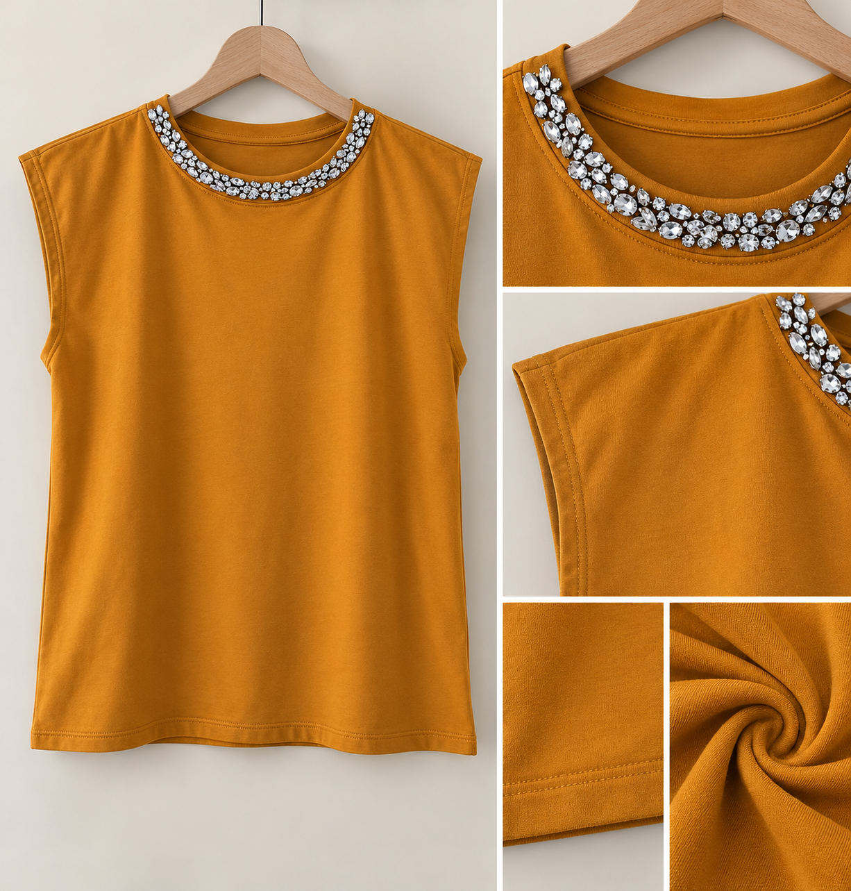 T-Shirt Feminina Osmose com Pedraria na Gola