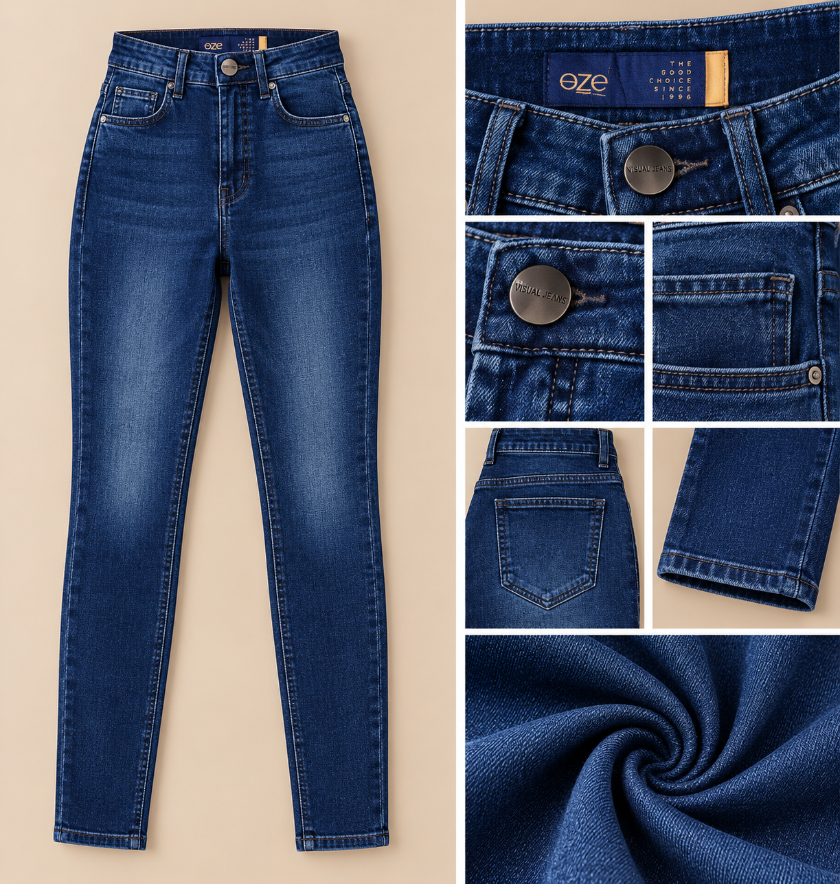 Calça Jeans Feminina Skinny Visual Jeans — Azul Escuro — 34 ao 48 — foto ilustrativa
